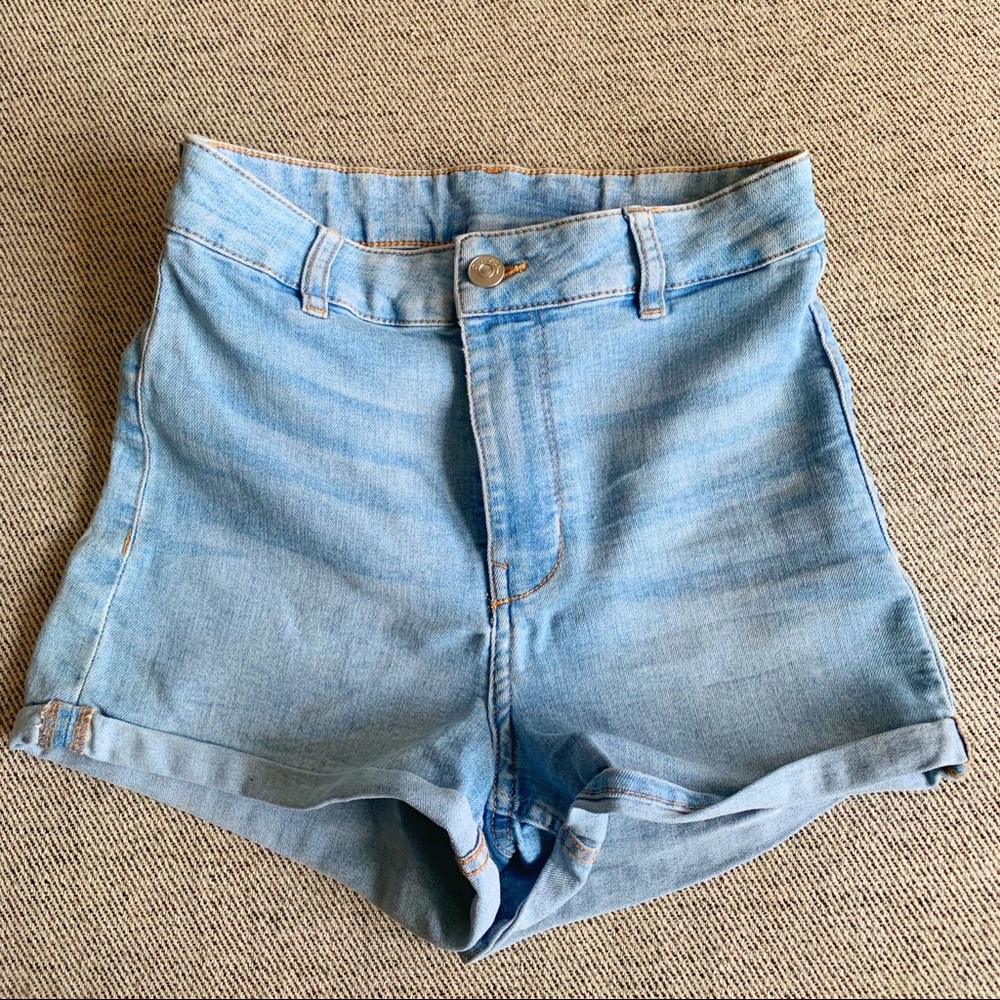 High waist jean shorts